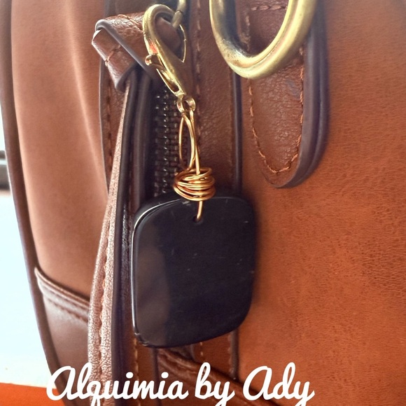 Alquimia Black onyx bag charm Key Holder - Picture 2 of 2